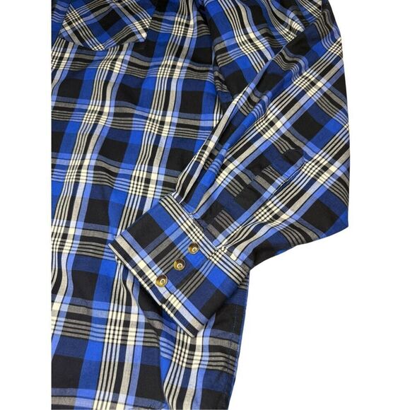 Pendleton Men’s XL Button Down Shirt Long Sleeve Pearl Snap Western Blue Plaid - Picture 6 of 6